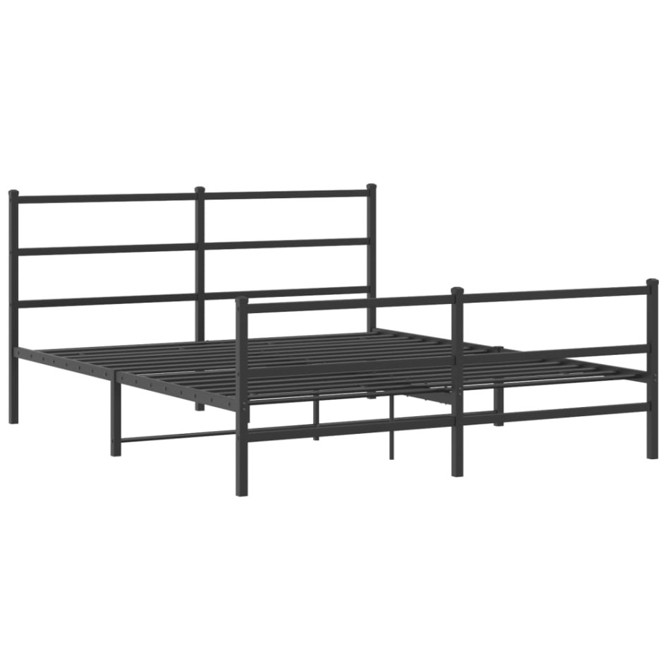 Estructura cama sin colchón con estribo metal negro 160x200