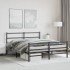 Estructura cama sin colchón con estribo metal negro 160x200