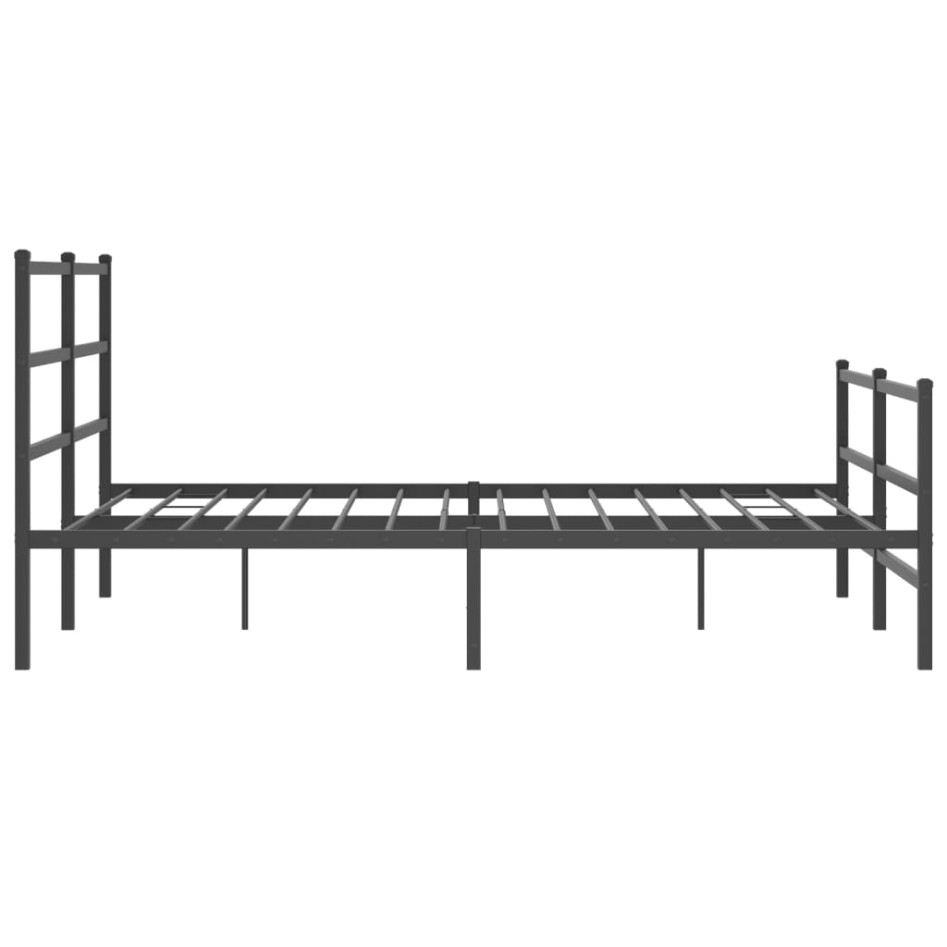Estructura cama sin colchón con estribo metal negro 160x200