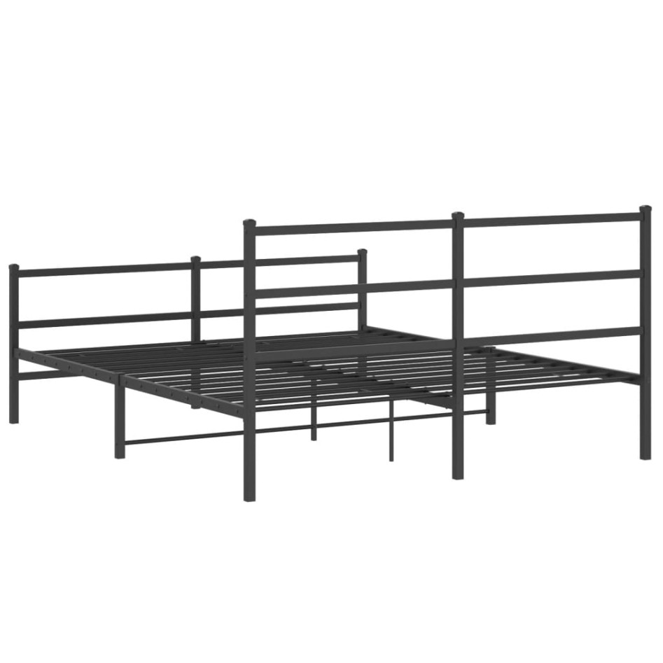 Estructura cama sin colchón con estribo metal negro 160x200
