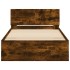 Cama con cabecero madera de ingeniería roble ahumado 100x200