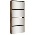 Mueble zapatero con espejo 4 niveles roble ahumado 63x17x134