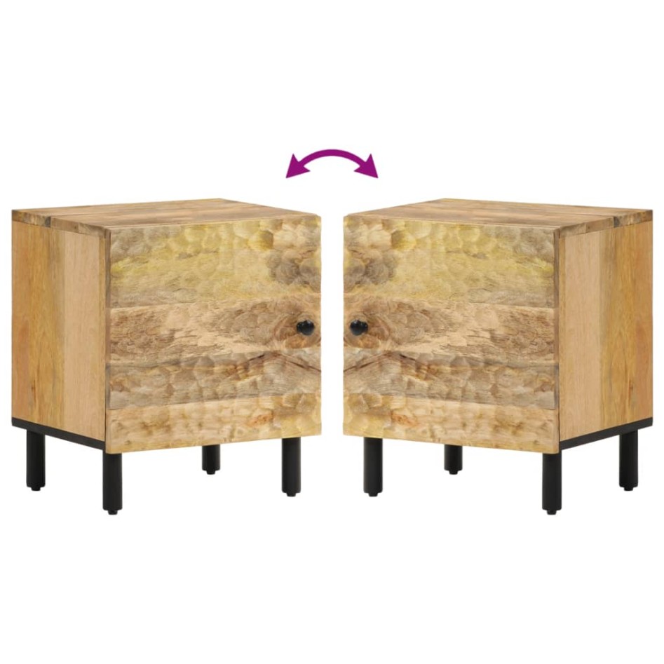 Mesitas de noche 2 uds madera maciza de mango 40x33x46