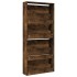Mueble zapatero con espejo 4 niveles roble ahumado 63x17x134
