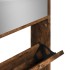 Mueble zapatero con espejo 4 niveles roble ahumado 63x17x134
