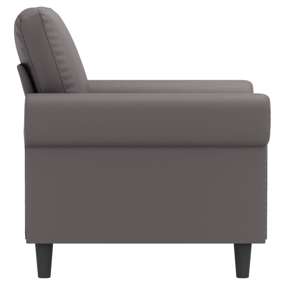 Sillón cuero sintético gris 60