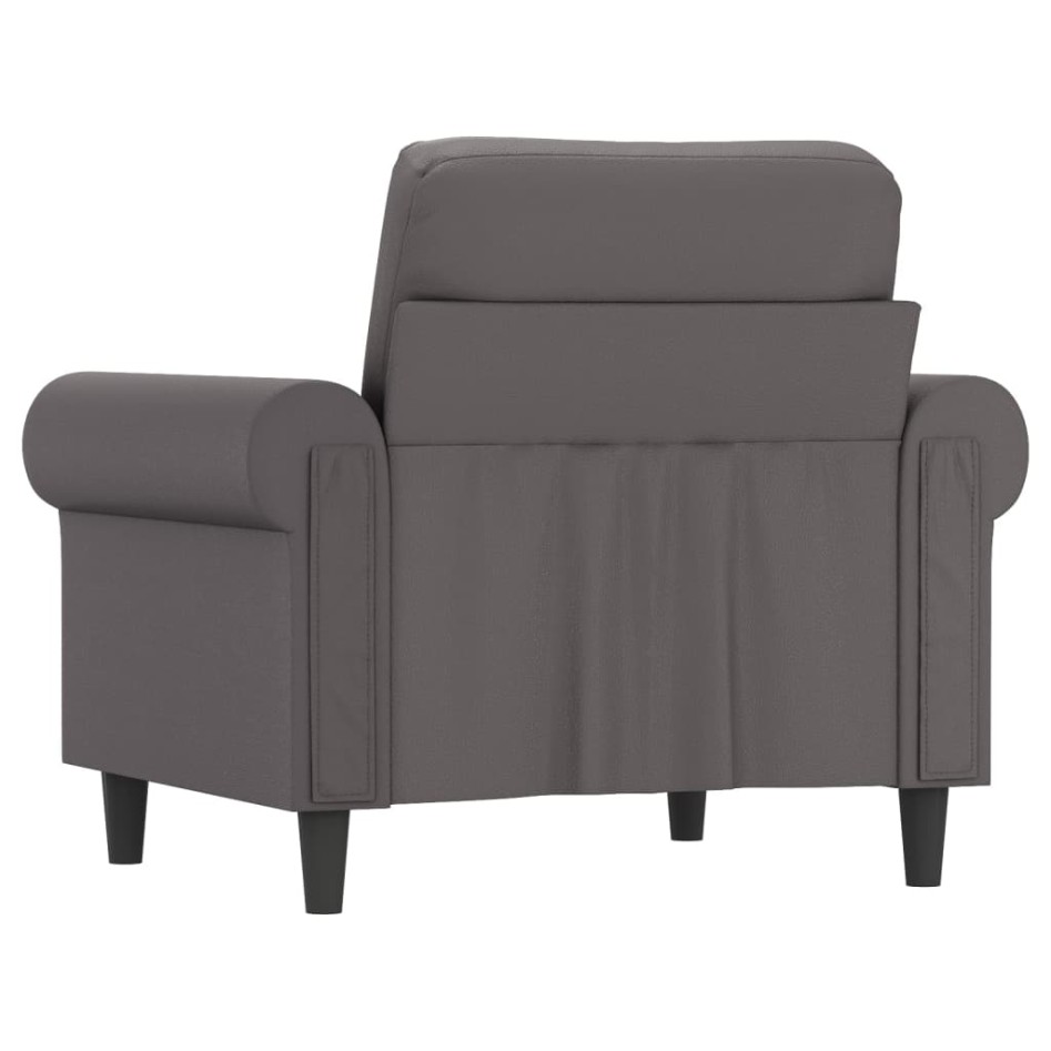 Sillón cuero sintético gris 60