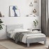Estructura de cama cabecero luces LED gris hormigón 90x200