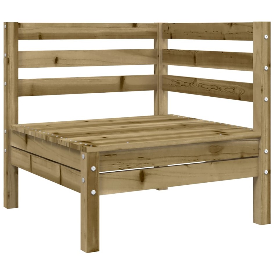 Sofá esquinero de jardín con cojines madera de pino