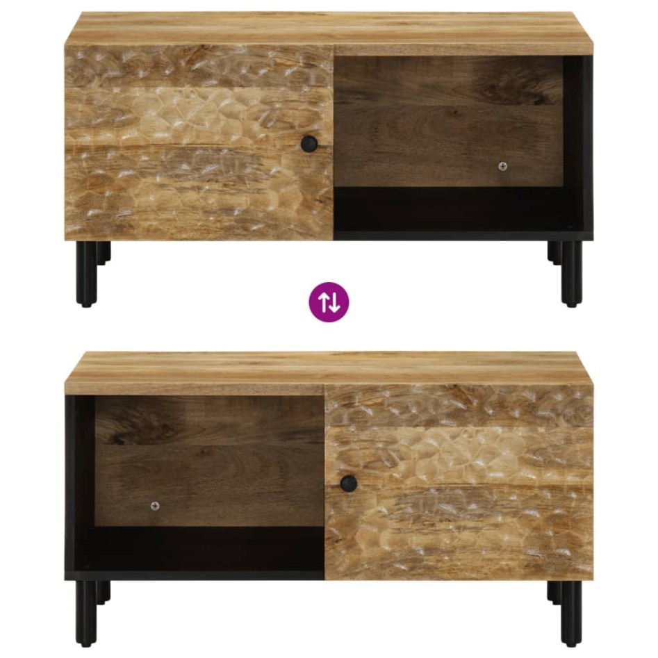 Mesa de centro de madera maciza de mango 80x50x40