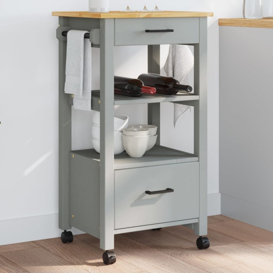 Carrito de cocina MONZA madera maciza de pino 48x40x90