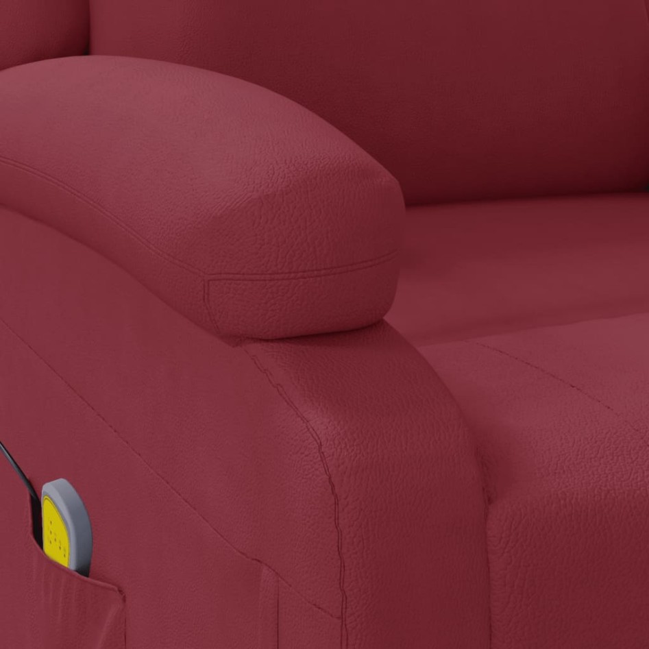 Sillón de masaje de cuero sintético rojo