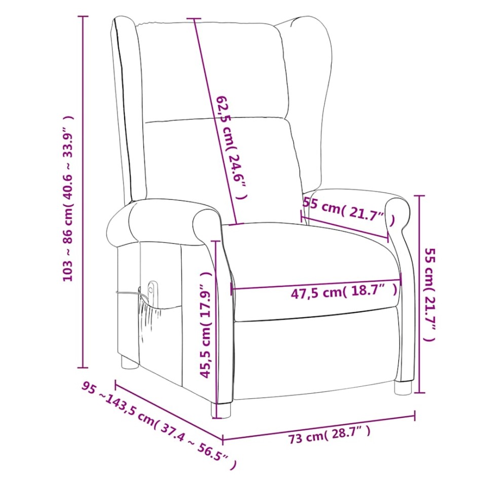 Sillón de masaje de tela gris