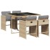 Set comedor de jardín 5 pzas con cojines ratán sintético