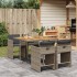 Set comedor de jardín 5 piezas con cojines ratán sintético