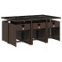 Set comedor de jardín 7 pzas con cojines ratán sintético