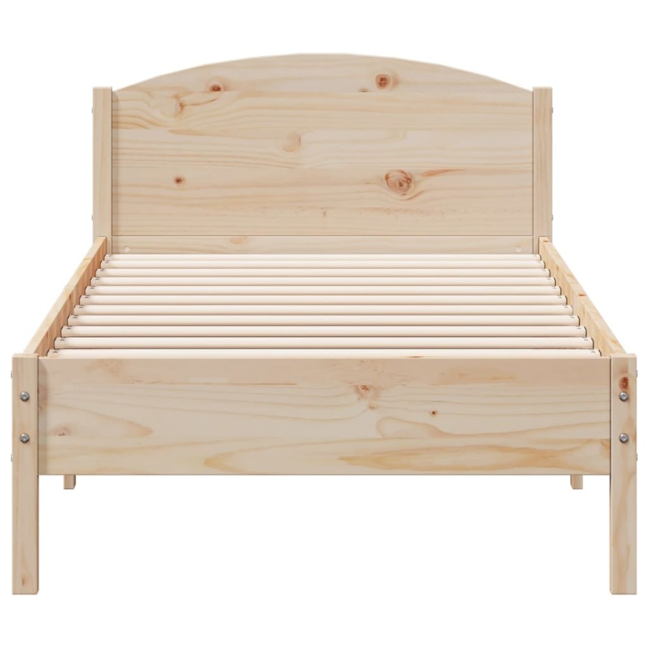 Estructura de cama sin colchón madera maciza de pino 100x200