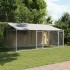 Jaula de perros techo y puertas acero galvanizado gris 4x2x2