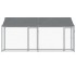 Jaula de perros techo y puertas acero galvanizado gris 4x2x2