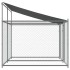 Jaula de perros techo y puertas acero galvanizado gris 4x2x2