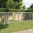 Jaula de perros con puertas acero galvanizado gris 8x2x1,5