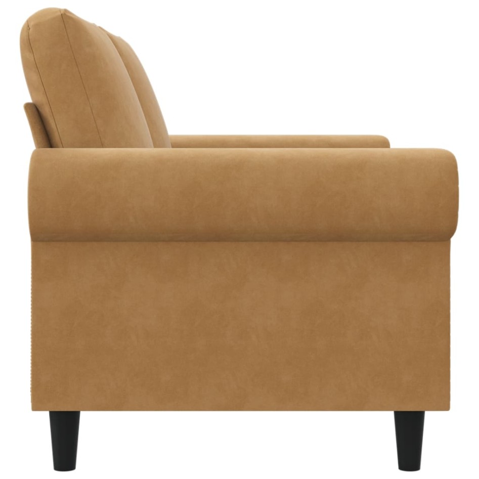 Sofá de 2 plazas terciopelo marrón 120