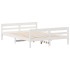 Estructura de cama sin colchón madera de pino blanca 140x200