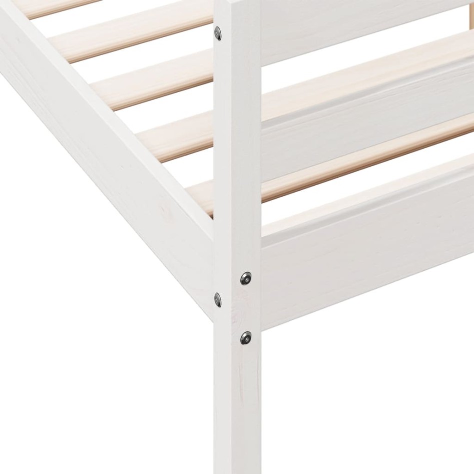 Estructura de cama sin colchón madera de pino blanca 140x200