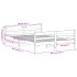Estructura de cama sin colchón madera de pino blanca 140x200