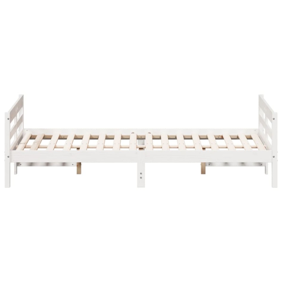 Estructura de cama sin colchón madera de pino blanca 120x200