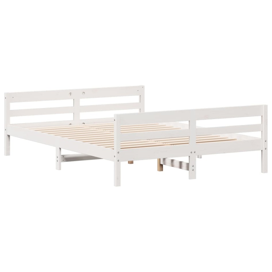 Estructura de cama sin colchón madera de pino blanca 120x200