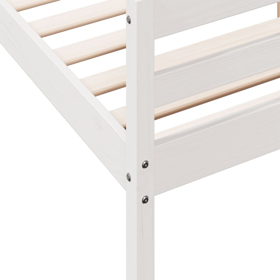 Estructura de cama sin colchón madera de pino blanca 120x200
