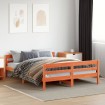 Cama sin colchón madera maciza de pino marrón cera 120x200 cm