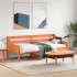 Sofá cama sin colchón madera maciza pino marrón cera 90x190