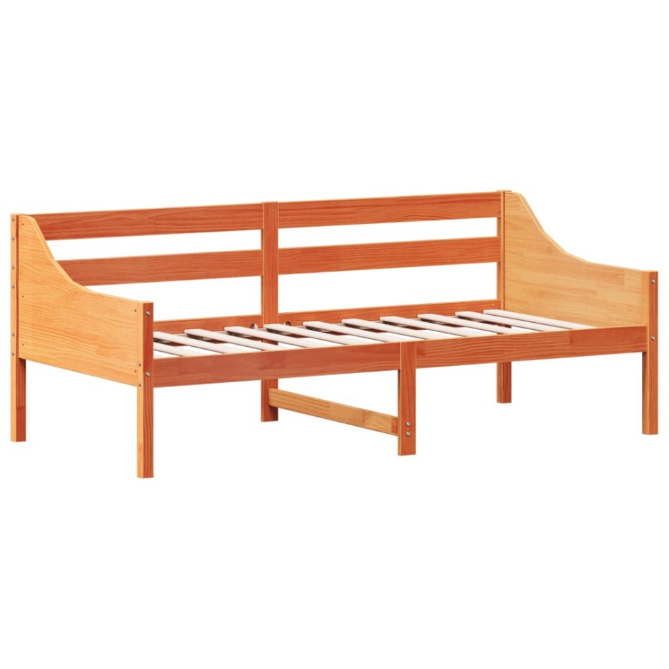 Sofá cama sin colchón madera maciza pino marrón cera 90x190