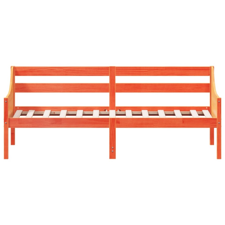 Sofá cama sin colchón madera maciza pino marrón cera 90x190