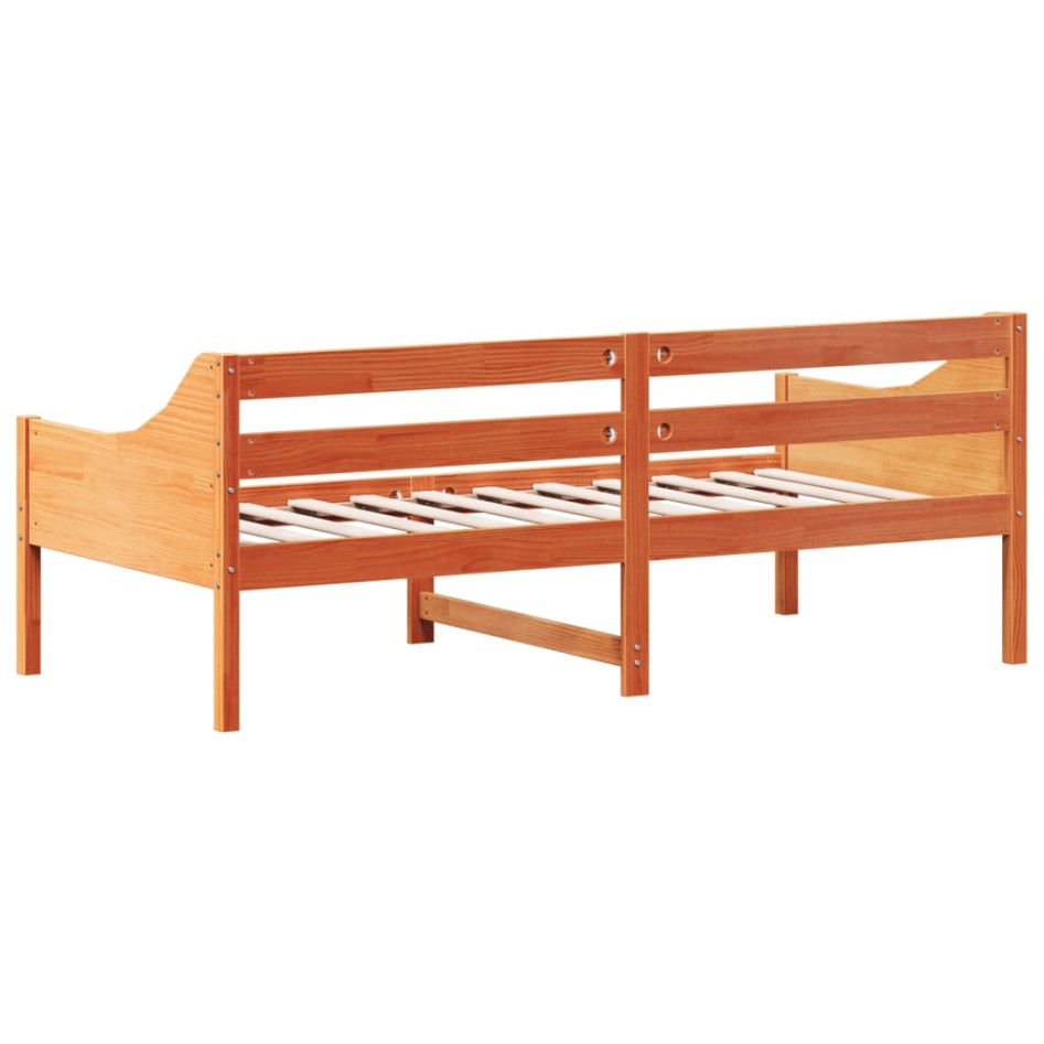 Sofá cama sin colchón madera maciza pino marrón cera 90x190