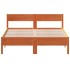 Cama sin colchón madera maciza de pino marrón cera 160x200