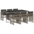 Set comedor jardín 7 pzas y cojines ratán sintético
