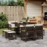 Set comedor para jardín 9 pzas y cojines ratán sintético