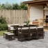 Set comedor de jardín 11 pzas y cojines ratán sintético