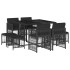 Set de comedor de jardín 9 pzas y cojines ratán sintético