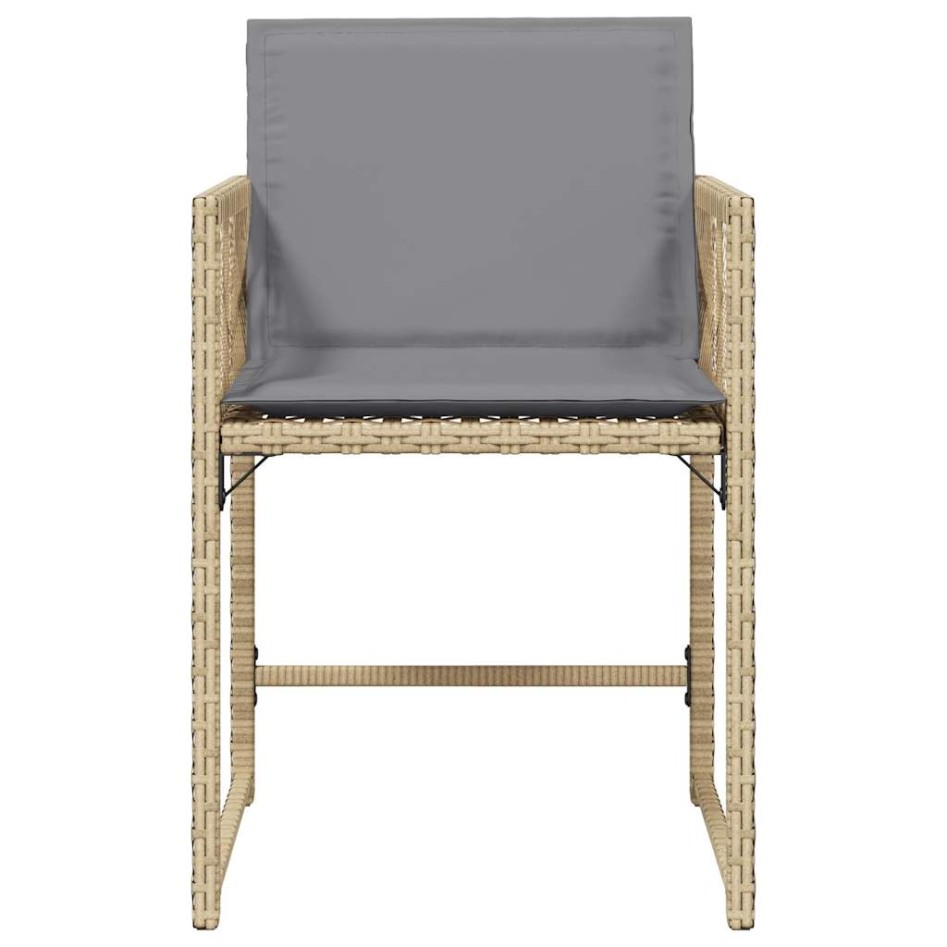 Sillones jardín con cojines 4 uds ratán sintético beige