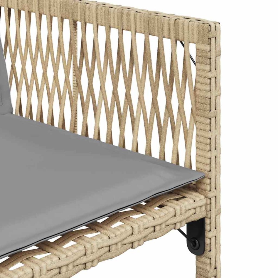 Sillones jardín con cojines 4 uds ratán sintético beige