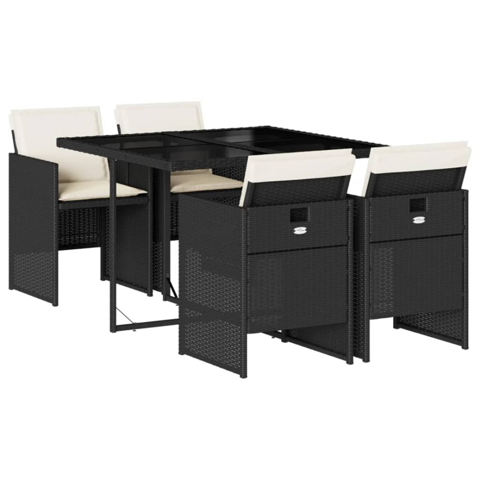 Set de muebles jardín 5 pzas con cojines ratán sintético