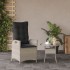 Sillón de jardín reclinable con cojines ratán PE gris