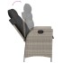 Sillón de jardín reclinable con cojines ratán PE gris