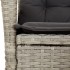 Sillón de jardín reclinable con cojines ratán PE gris
