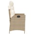 Silla de jardín reclinable con cojines ratán sintético