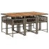Set comedor jardín 7 pzas y cojines ratán sintético
